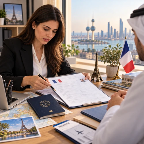 جواز سفر وملف تأشيرة فرنسا من الكويت