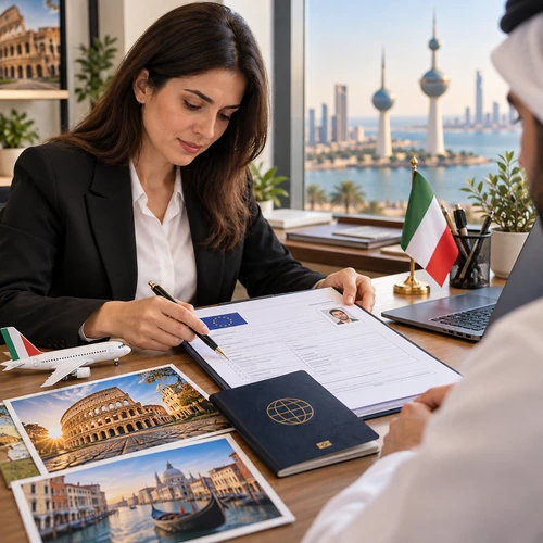 جواز سفر وملف تأشيرة إيطاليا من الكويت